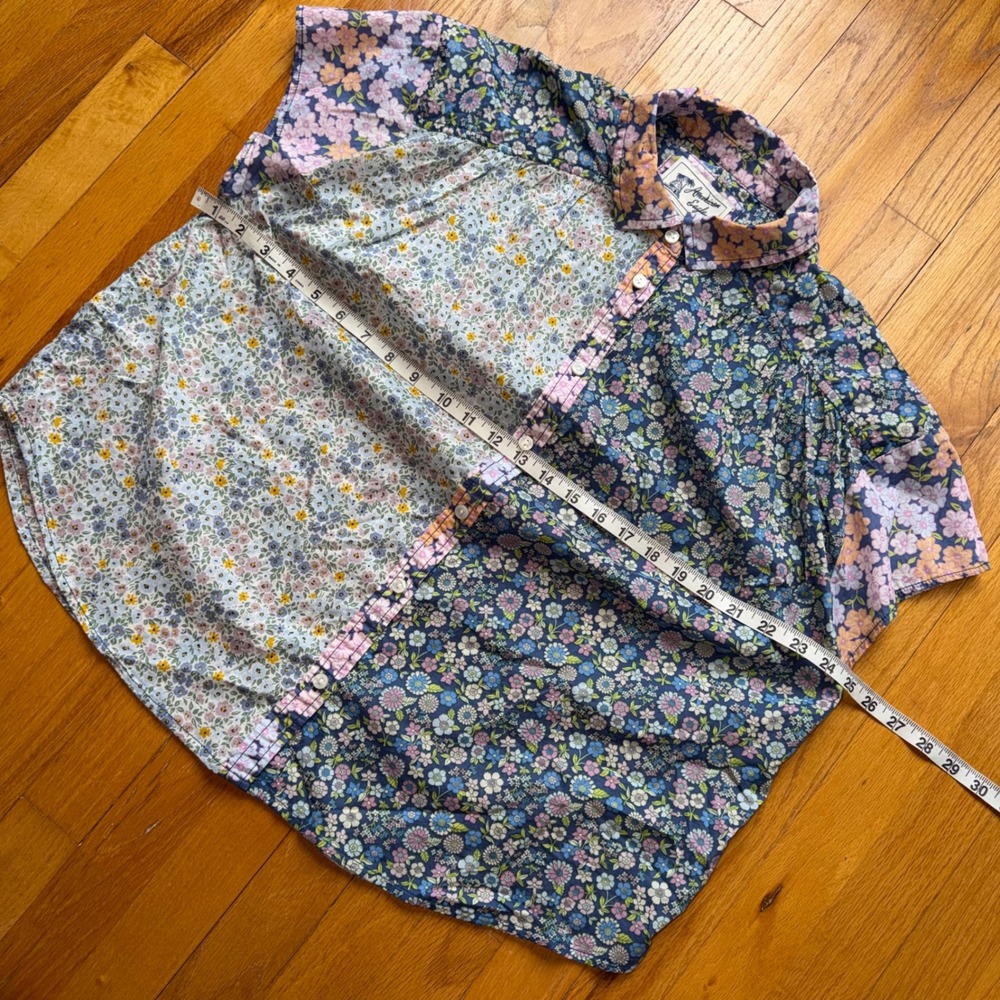 American Eagle Floral Patchwork Button Down Shirt Womens S Mixed Print Cotton - Picture 9 of 9